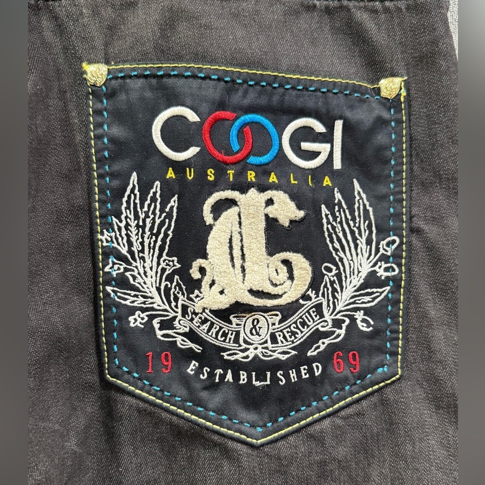 VTG Y2K Coogi Jeans 40x35 Baggy Hip Hop Skater Grunge Wide Leg Sewn Embroidery - Picture 7 of 13